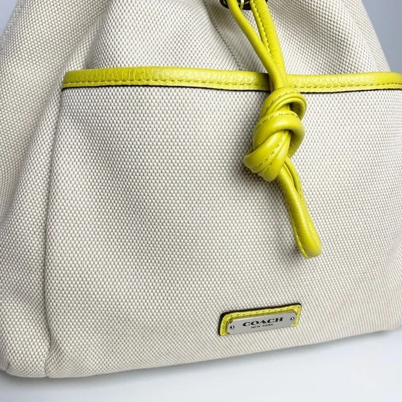 Coach Avery Chartreuse Drawstring Hobo - Picture 2 of 15